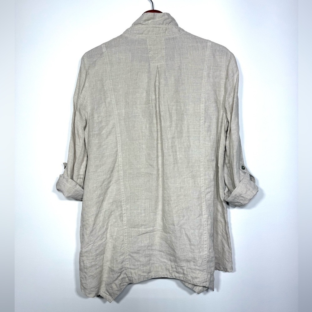 John Mark Linen Button Down Tunic Top - image 3